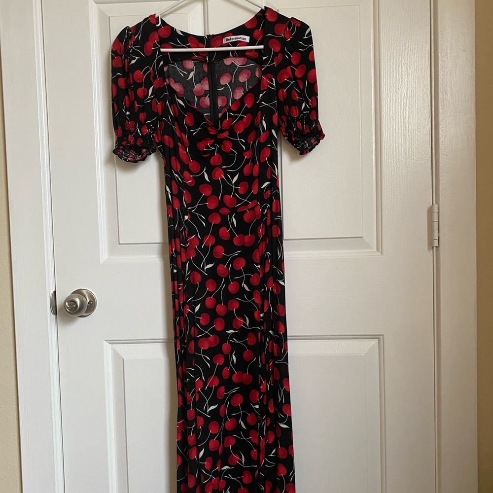Reformation cherry print Lacey dress size 4